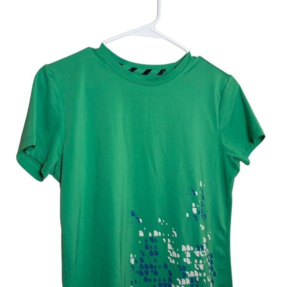 The North Face T-Shirt Women's Medium Green Short Sleeve Printed Logo Top - Picture 2 of 8